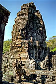 Angkor Thom - Bayon temple, second enclosure, corner towers seen from the central terrace 